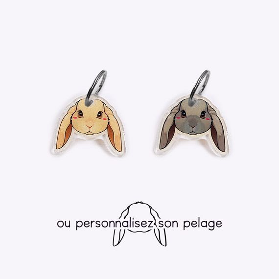 Médaille lapin bélier aux oreilles tombantes