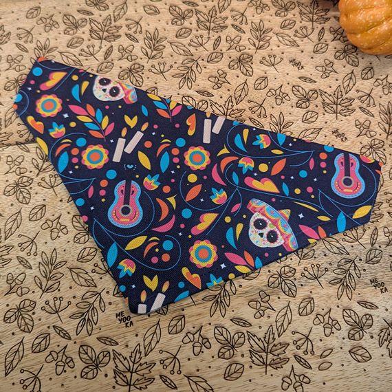 Bandana porte-médaille Dia de los muertos