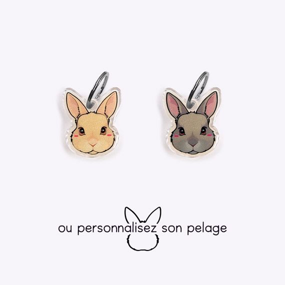 Médaille lapin aux oreilles droites