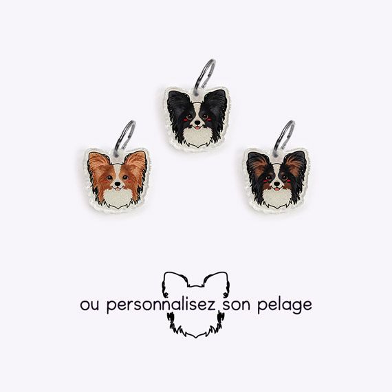 Médaille Épagneul nain continental papillon